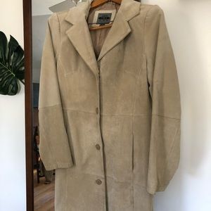 Suede duster coat